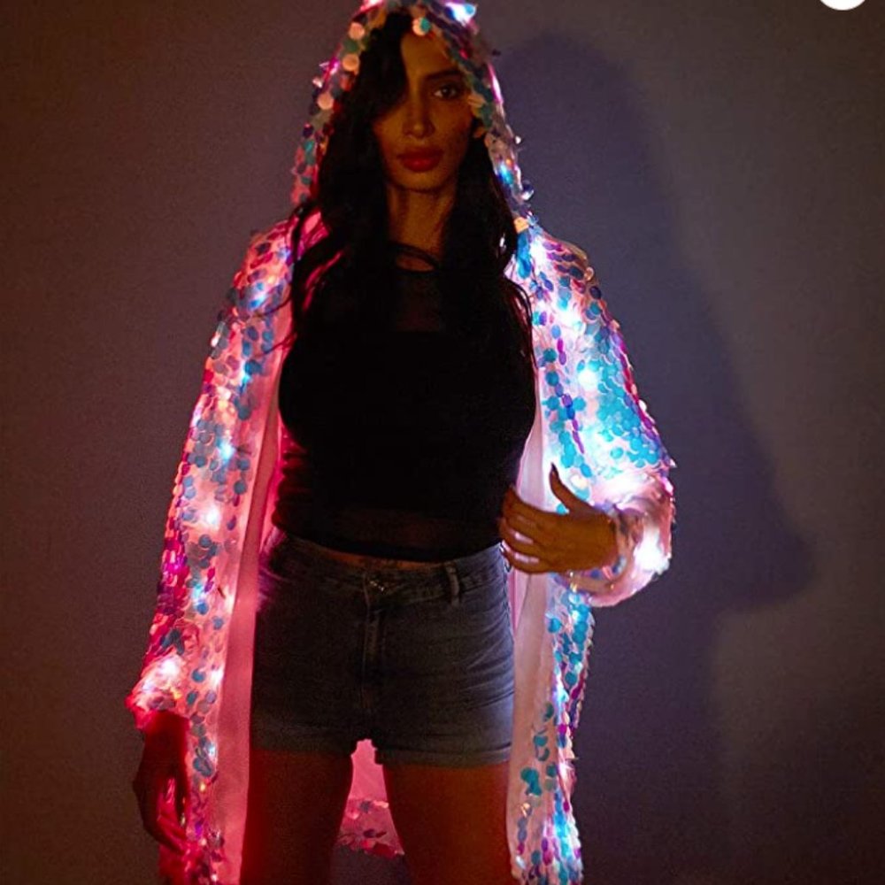 Women's LED Rave Sequin Light-Up Jacket